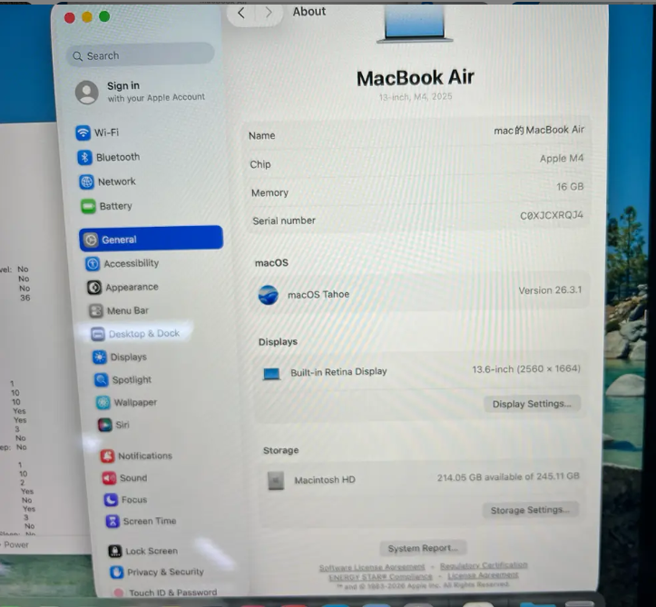 MacBook Air 13″ 2025 M4 16GB 256GB